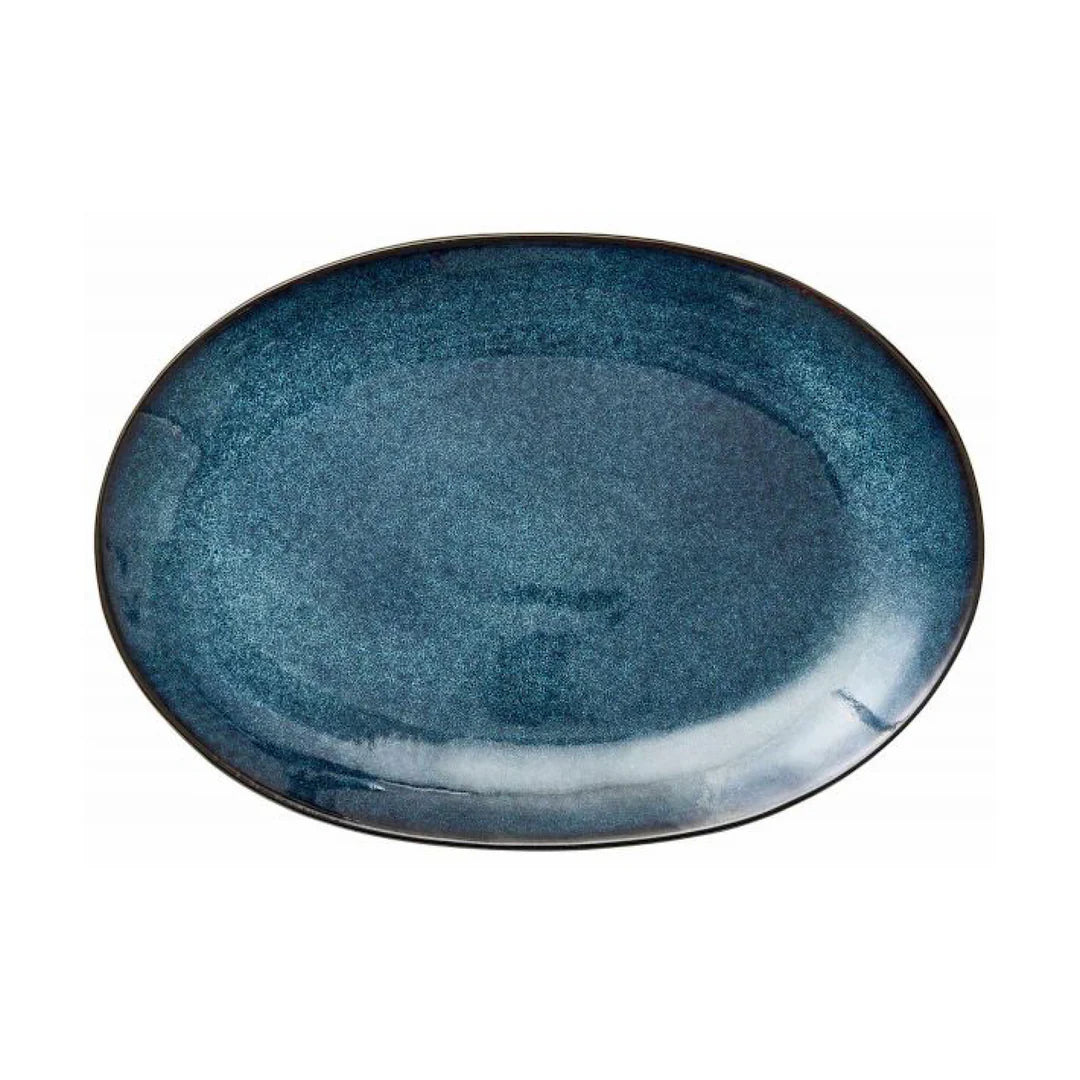 Bitz Living Stoneware Dish 25x36 cm shiny green glaze
